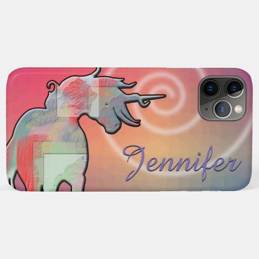 stromend Unicorn Silhouette (roos) Case-Mate iPhone Case (Achterkant (horizontaal))