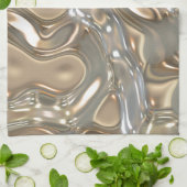 stromend vloeibaar goud en zilver theedoek (Gevouwen)