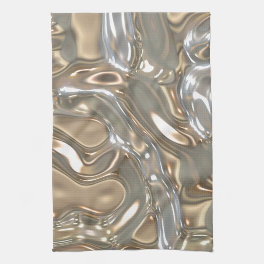 stromend vloeibaar goud en zilver theedoek (Verticaal)