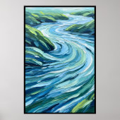 stromend water beweging kunst poster (Voorkant)