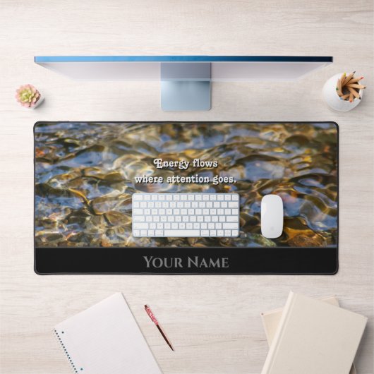 Stromend water motivatie citaat positieve mindset bureaumat (Kantoor 1)