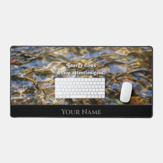 Stromend water motivatie citaat positieve mindset bureaumat (Keyboard & Muis)