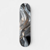 Stromend zilver en goud metallic stof persoonlijk skateboard (Voorkant)