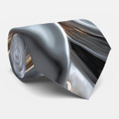 Stromend zilver en goud metallic stof stropdas (Opgerold)