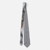 Stromend zilver en goud metallic stof stropdas (Achterkant)