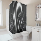 Stromend zilver metaal douchegordijn (In situ)