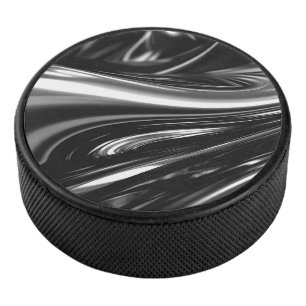 Stromend zilver metaal hockey puck