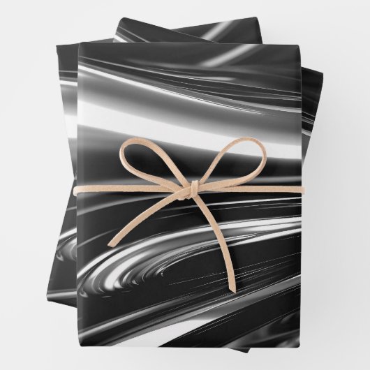 Stromend zilver metaal inpakpapier vel (In situ)