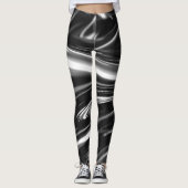 Stromend zilver metaal leggings (Voorkant)