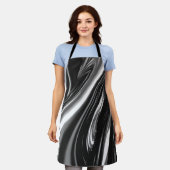 Stromend zilver metaal schort (Gedragen)