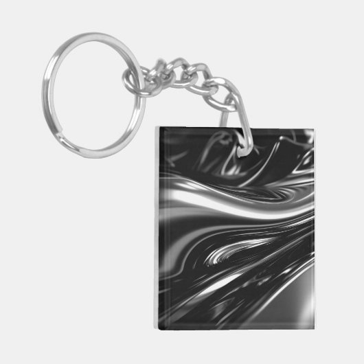 Stromend zilver metaal sleutelhanger (Voorkant Links)