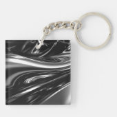 Stromend zilver metaal sleutelhanger (Achterkant)