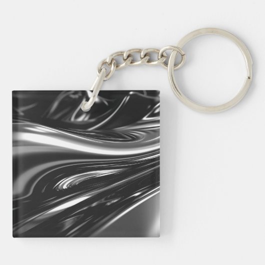 Stromend zilver metaal sleutelhanger (Achterkant)