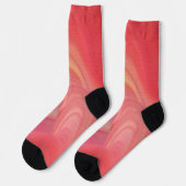 Stromende Abstracte Krullen in Rood, Roze en Perzi Sokken (Links)