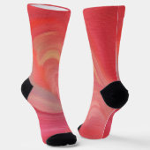Stromende Abstracte Krullen in Rood, Roze en Perzi Sokken (Gebogen)