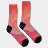 Stromende Abstracte Krullen in Rood, Roze en Perzi Sokken (Rechts)