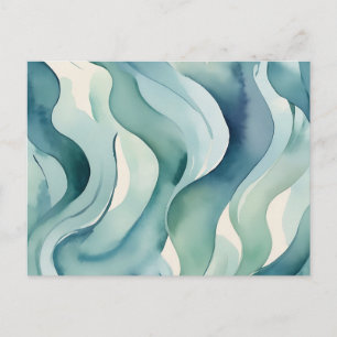 Stromende Abstracte Patroon Zachte Waterverf Golve Briefkaart