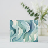 Stromende Abstracte Patroon Zachte Waterverf Golve Briefkaart (Staand voorkant)
