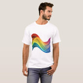 Stromende Abstracte Regenbooggolven T-shirt (Voorkant volledig)