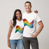 Stromende Abstracte Regenbooggolven T-shirt (Unisex)