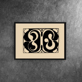 Stromende Abstracte Symfonie – Bold Black & Beige Poster