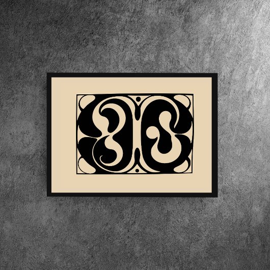 Stromende Abstracte Symfonie – Bold Black & Beige Poster