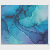 Stromende Abstracte Waterverf Gift Wrap Cadeaupapier (Vlak)