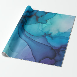 Stromende Abstracte Waterverf Gift Wrap Cadeaupapier