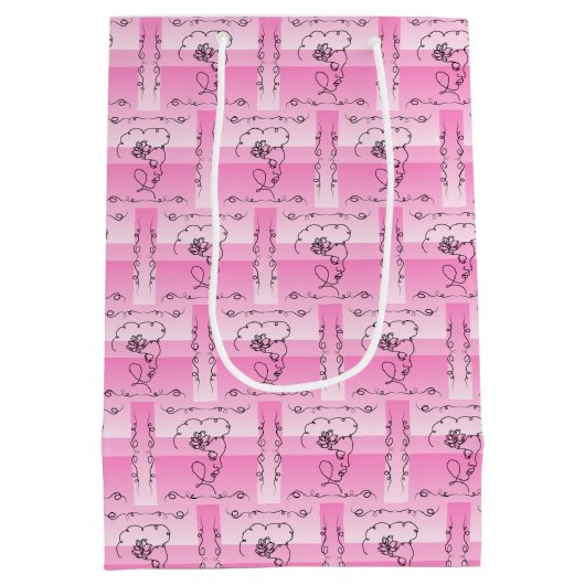 Stromende Beauty Roos Verticale Gift Bag Medium Cadeauzakje (Achterkant)