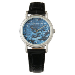 stromende Brook Time Confucius Inspirerend Quote Horloge