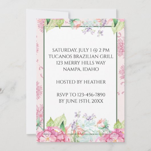 Stromende eenhoorn roze Het is een jongen! (Bloeme Kaart (Achterkant)