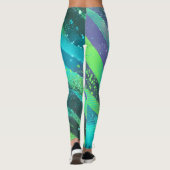 Strömende Farbwogen im Neonlicht Leggings (Achterkant)