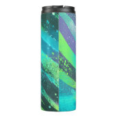 Strömende Farbwogen im Neonlicht Thermosbeker (Achterkant)