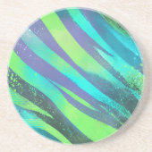 Strömende Farbwogen im Neonlicht Zandsteen Onderzetter (Voorkant)