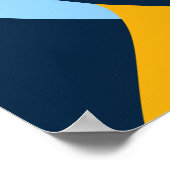 Stromende gele en blauwe golfvormen poster (Hoek)