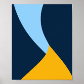 Stromende gele en blauwe golfvormen poster (Voorkant)