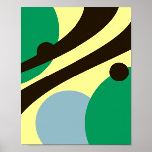 Stromende geometrie in harmonieuze kleuren poster