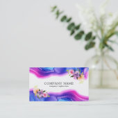 stromende georde inktextuur florale accenten visitekaartje (Staand voorkant)