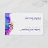 stromende georde inktextuur florale accenten visitekaartje (Achterkant)