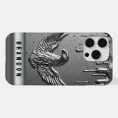 💛 Stromende Gouden Adelaar Aangepaste Naam Vloeib iPhone Hoesje (Achterkant horizontaal)