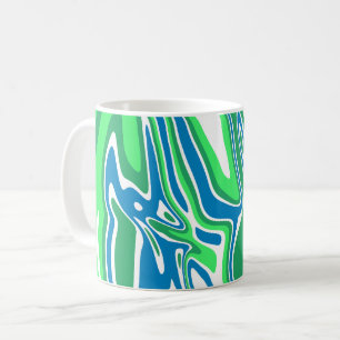 Stromende groene en blauwe marmerstrepen koffiemok
