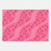Stromende Hartjes Rood Roze Valentijnsdag Patroon Inpakpapier Vel (Voorkant 3)