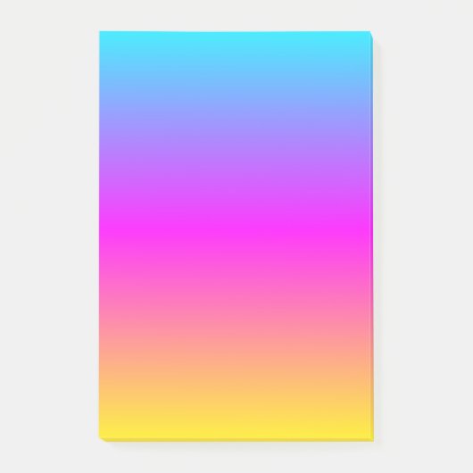  stromende kleuren Geel Goud Roze Blauw Aqua Post-it® Notes (Voorkant)