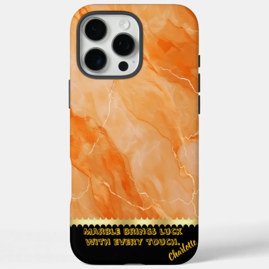 Stromende levendige oranje marmerpatronen Case-Mate iPhone case (Achterkant)