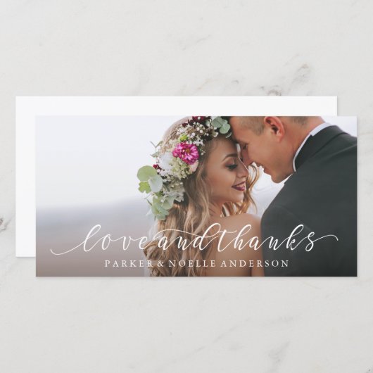 Stromende Liefde en Bedankt Trouwfotokaart (Voorkant / Achterkant)