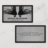 stromende lucht | Glitter | Zwarte grens Visitekaartje (Voorkant / Achterkant)