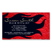 stromende lucht | Rood leder | Salon Magnetisch Visitekaartje (Voorkant)
