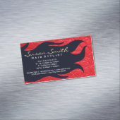 stromende lucht | Rood leder | Salon Magnetisch Visitekaartje (Voorbeeld)