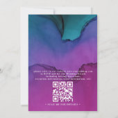 Stromende luxe inkt elegante moderne QR-code bruil Kaart (Achterkant)