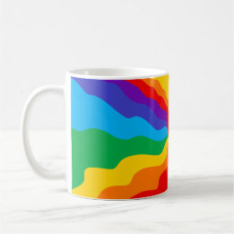 Stromende Regenboog Hart Abstracte Mok